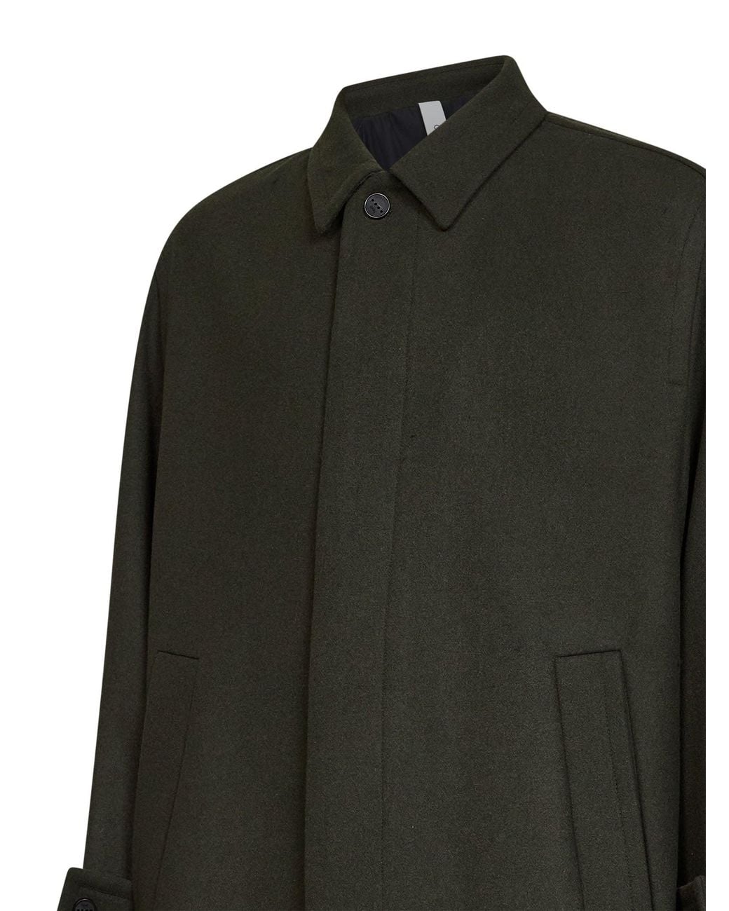 Hevò Black Wool-Blend Baia Del Monaco Long Trench Coat for men