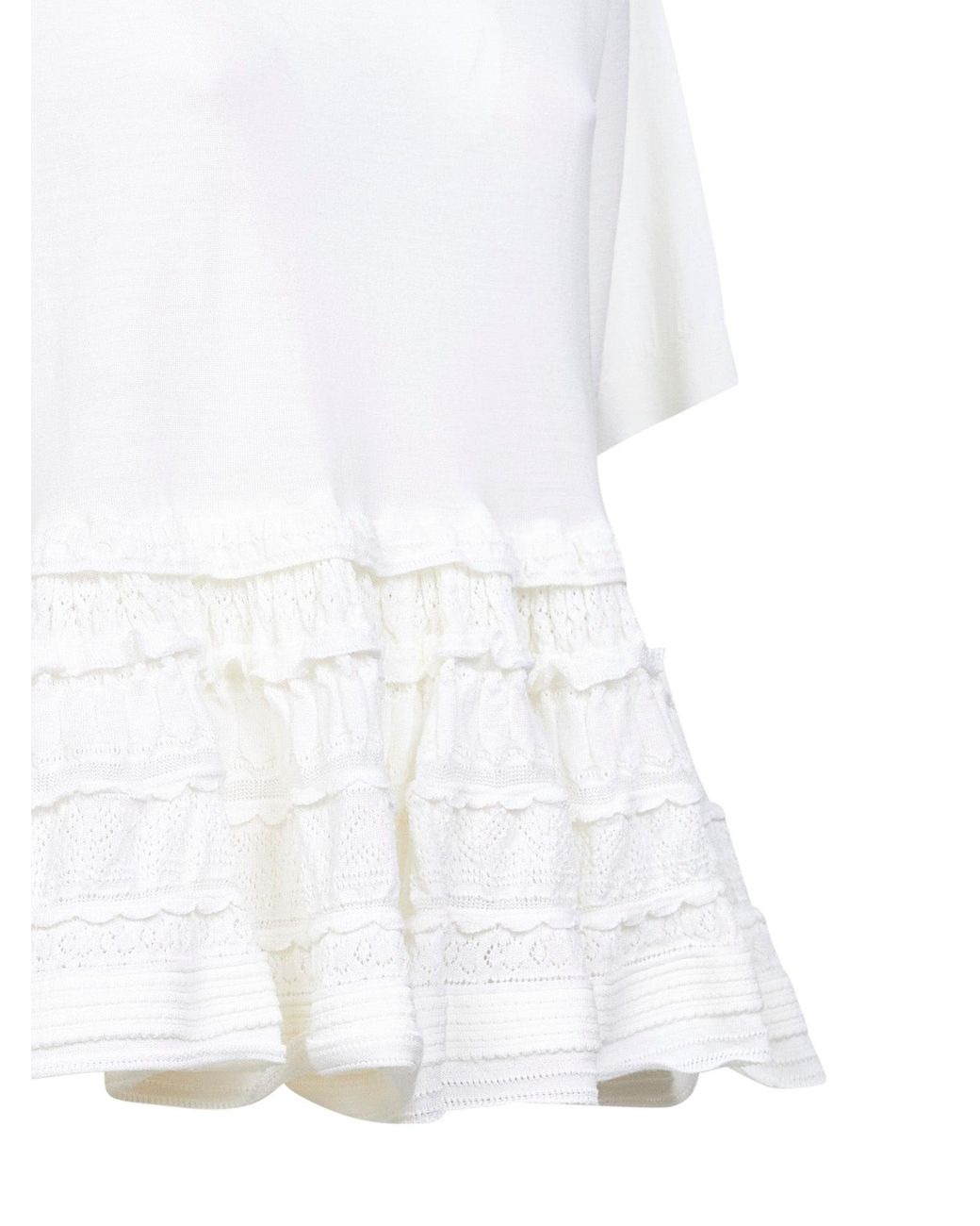 Alaïa White Virgin Wool Knit Crinoline Top