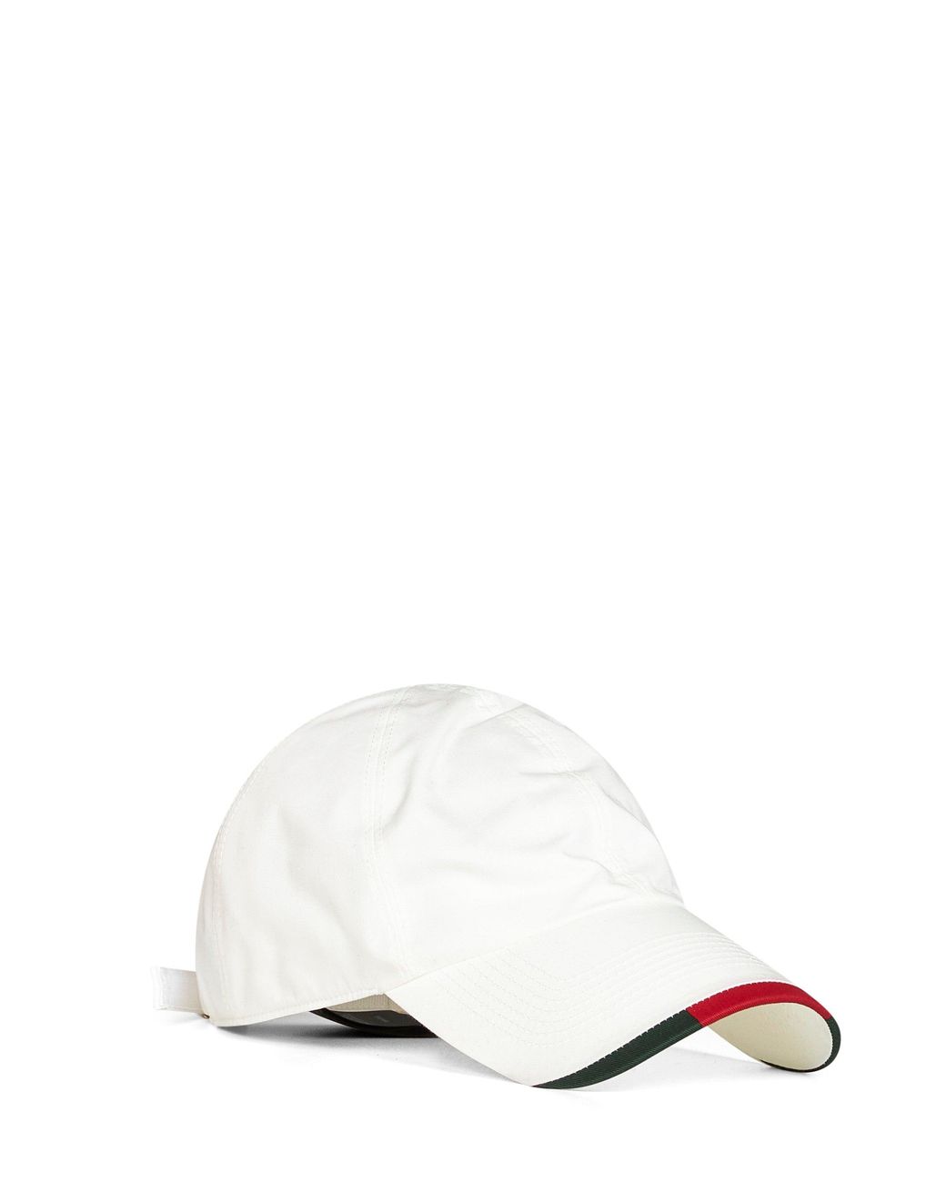 Gucci White Cotton Baseball Cap With Web Detail for men
