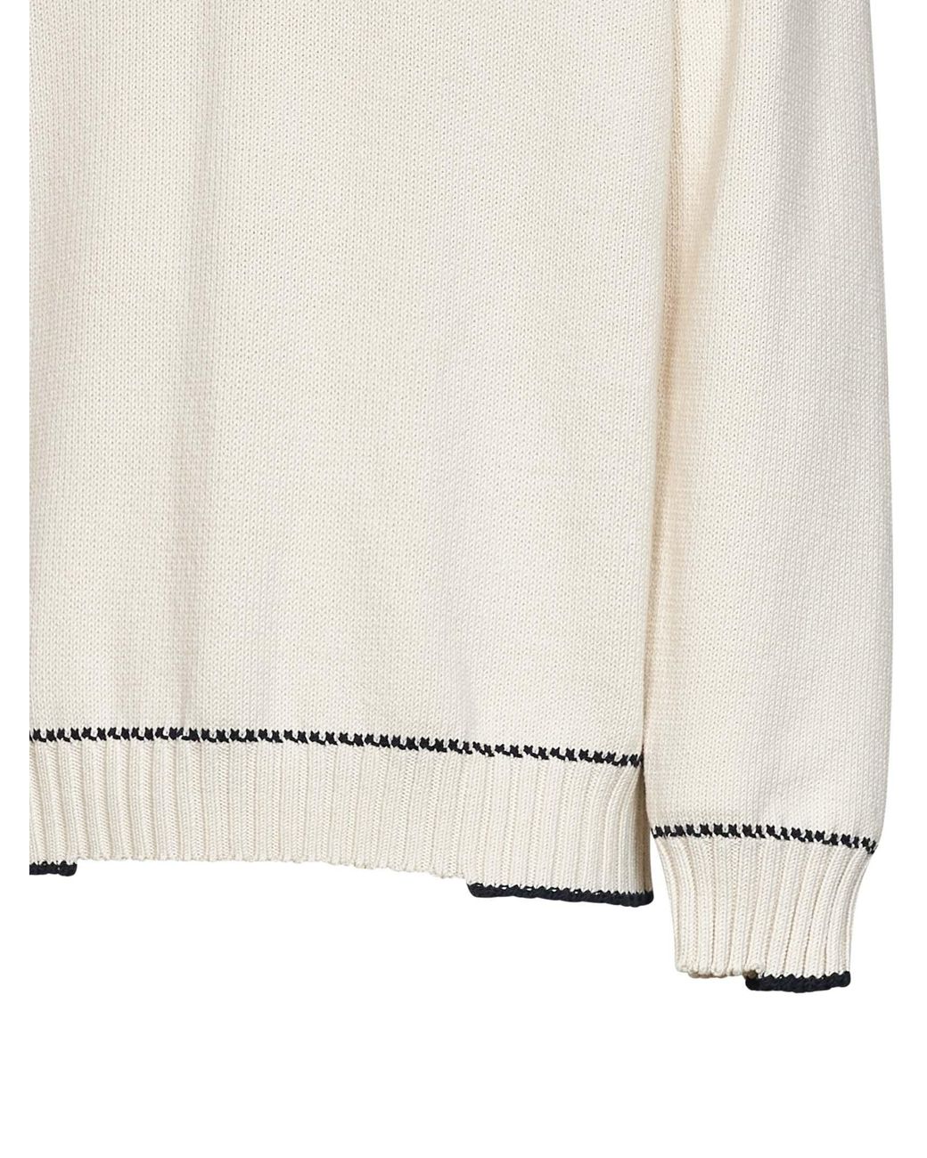 Golden Goose Deluxe Brand White Cotton Knit Polo Shirt With Print for men
