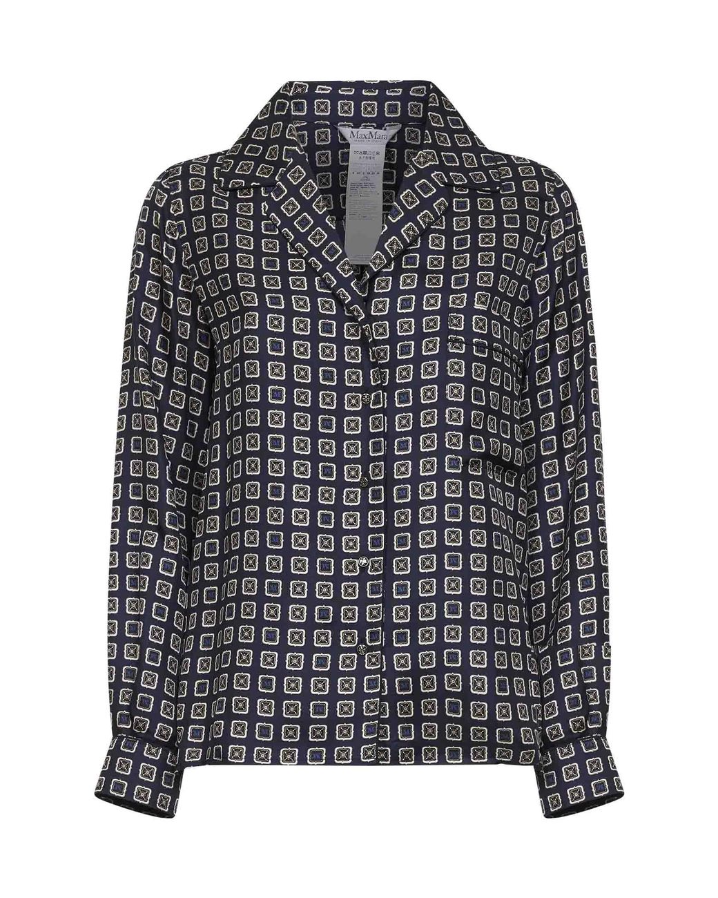 Max Mara Gray Mxmdisco Printed Silk Shirt