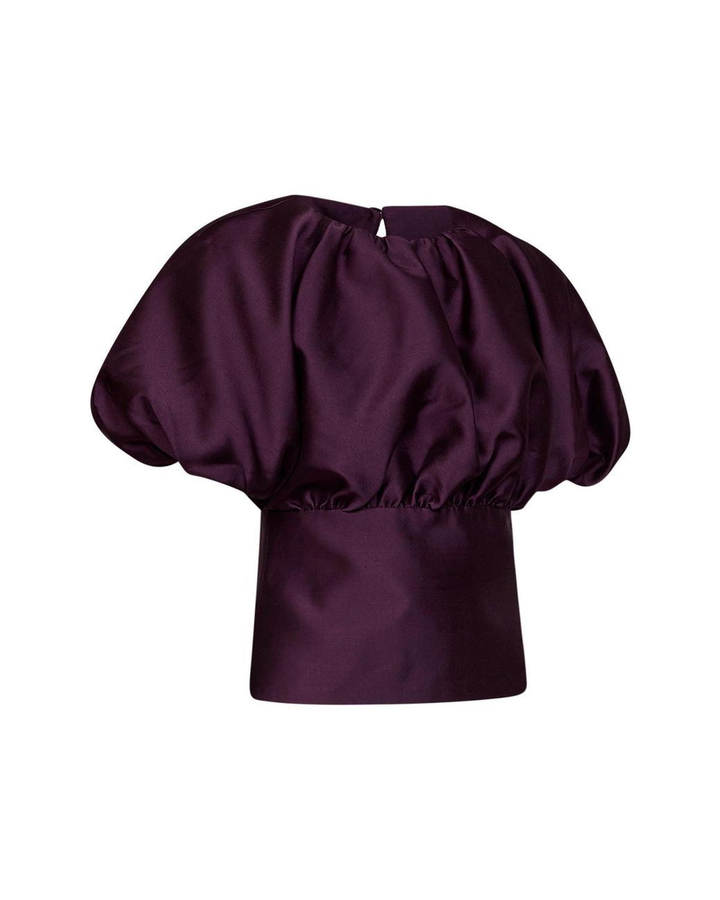 Self-Portrait Purple Taffeta Short-Sleeved Top