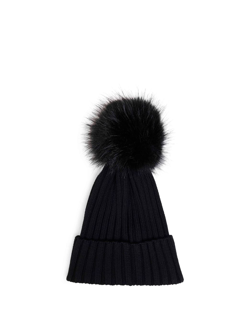 Moncler Black Wool Pom-Pom Beanie <Br for men