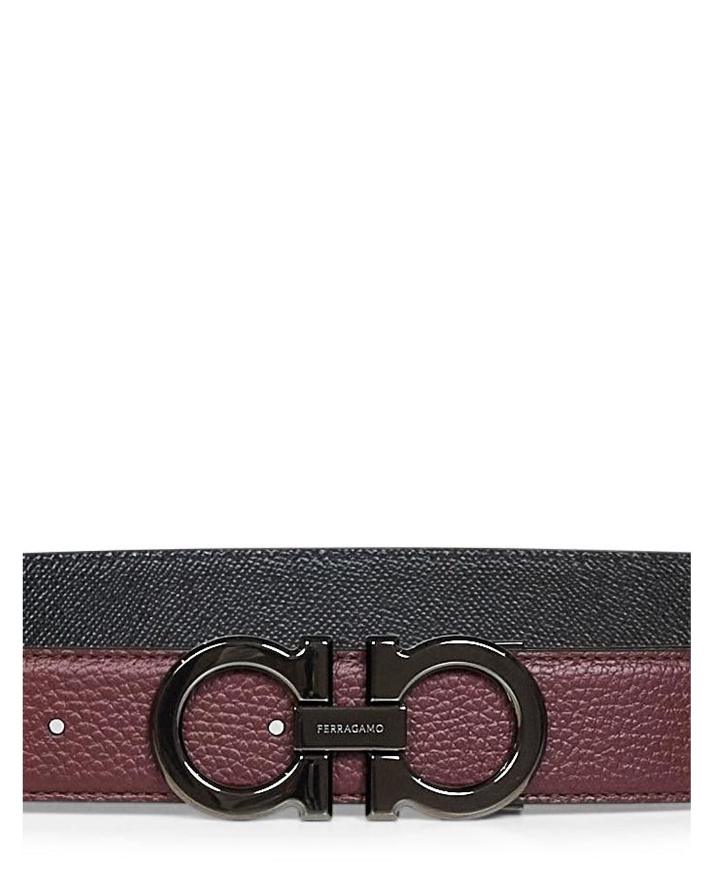Ferragamo White Two-Tone Gancini Reversible Belt for men