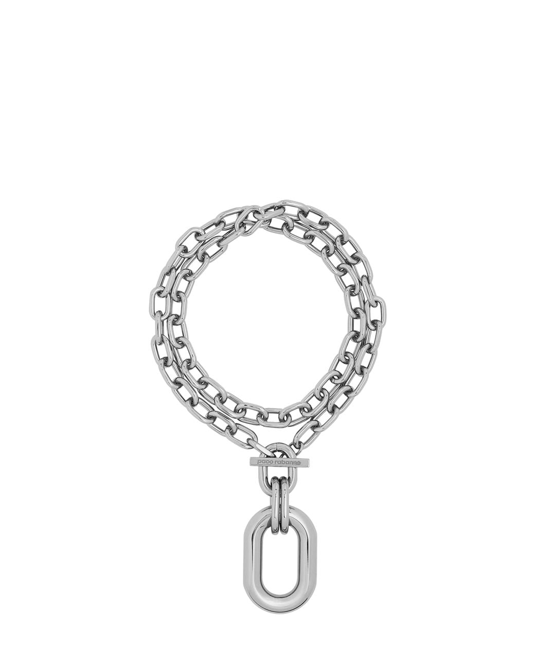 Rabanne Metallic Double Xl Link Necklace With Pendant