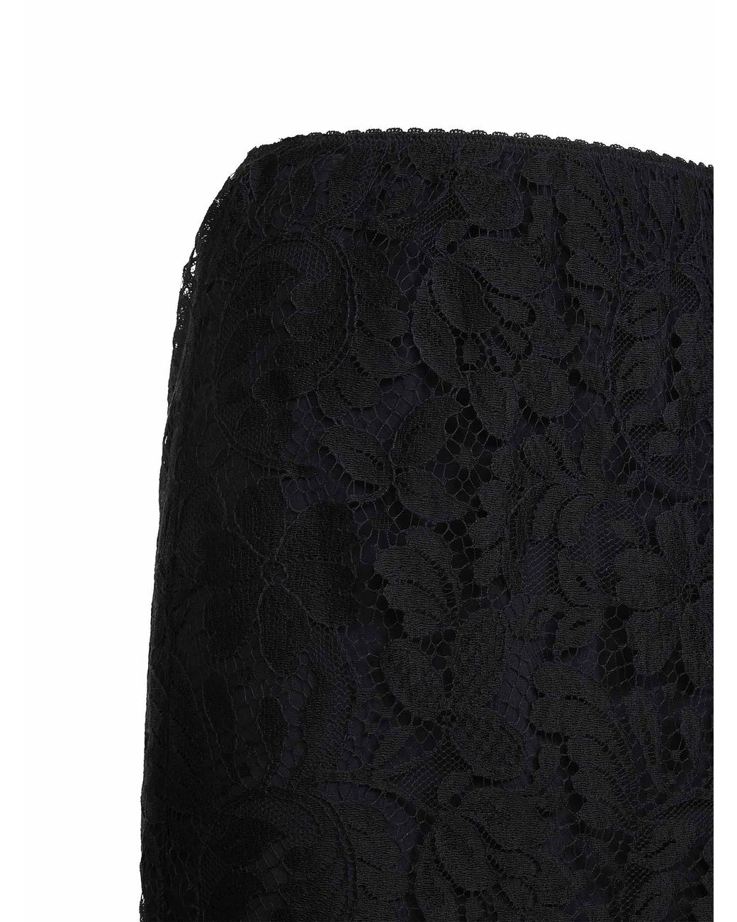 Chloé Black Floral Lace Straight Skirt