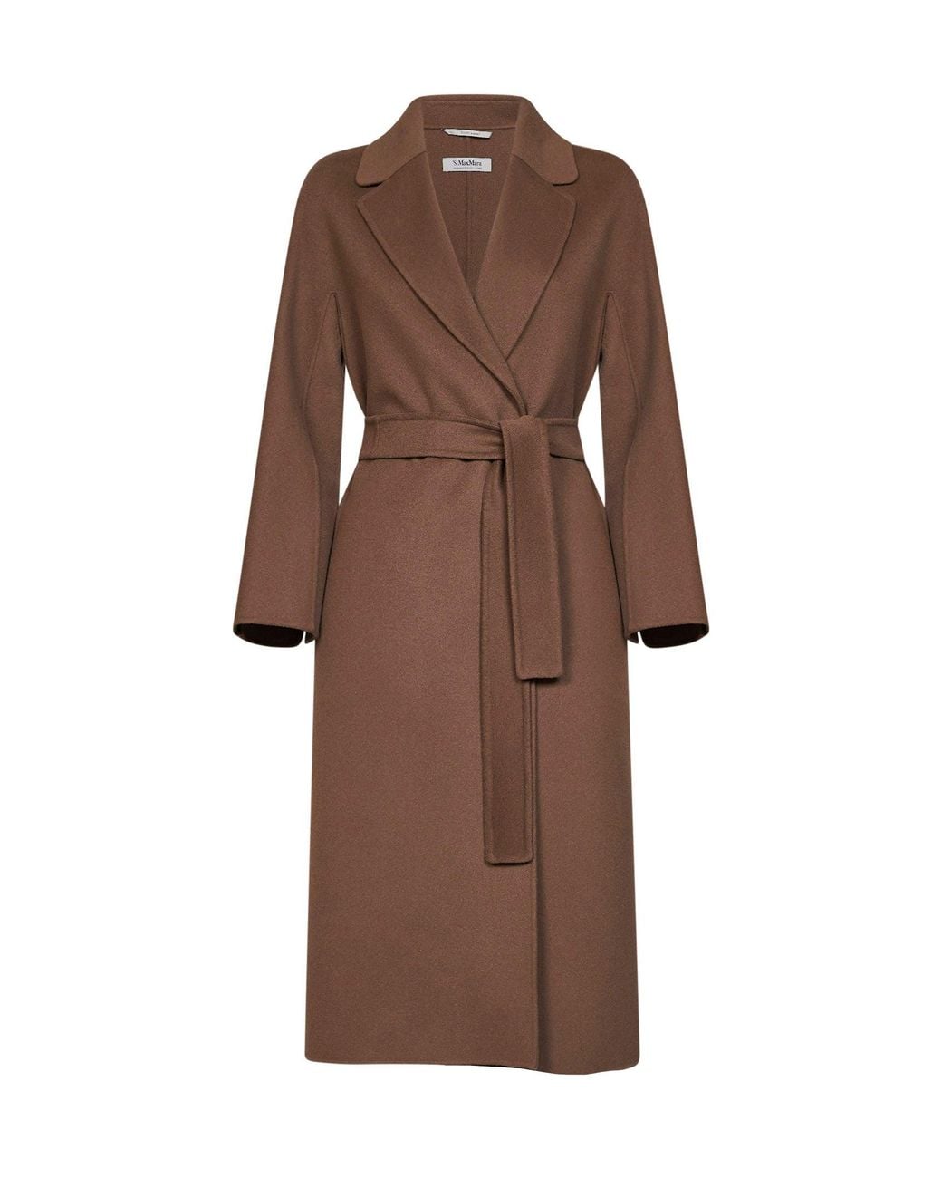 Max Mara Brown Mud Esturia Belted Midi Coat