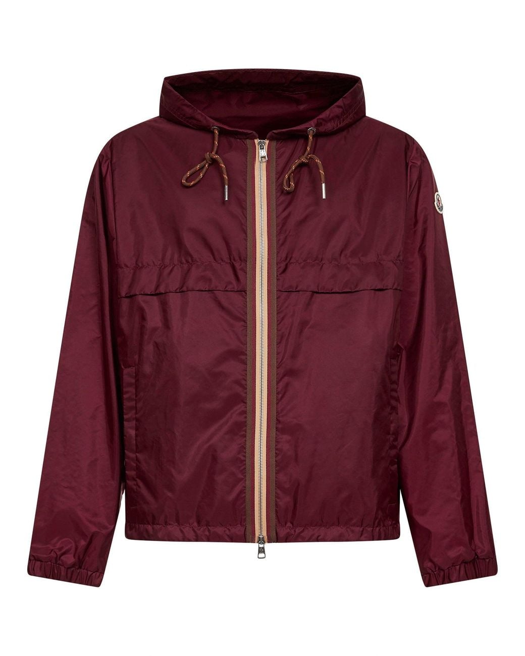 Moncler Red Burgundy Nidge Hooded Jacket for men