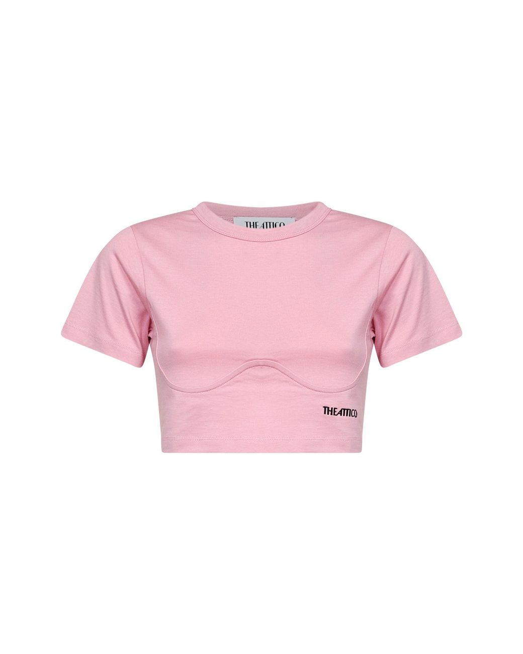 The Attico Pink Light Cotton Jersey Cropped T-Shirt<Br