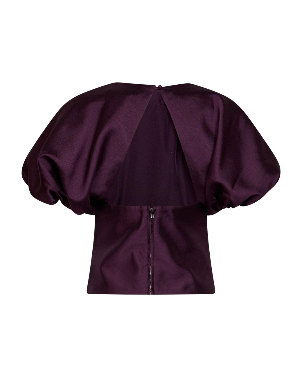 Self-Portrait Purple Taffeta Short-Sleeved Top