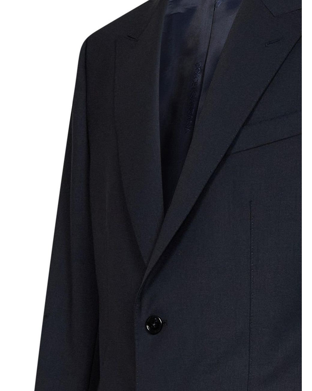 Dolce & Gabbana Blue Dark Stretch Gabardine Martini Light Single-Breasted Suit for men