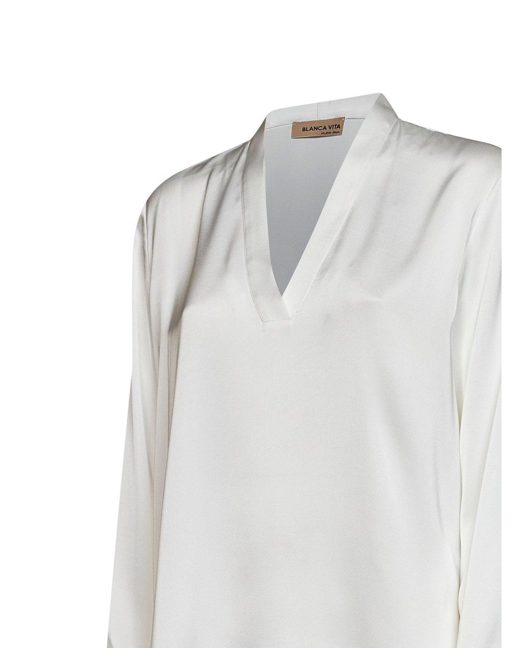 Blanca Vita White Diamond Envers Satin Begma Blouse