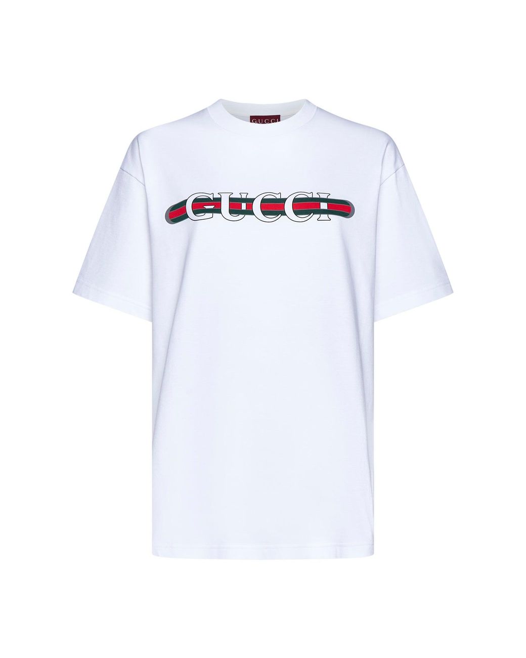 Gucci White Printed Cotton Jersey T-Shirt