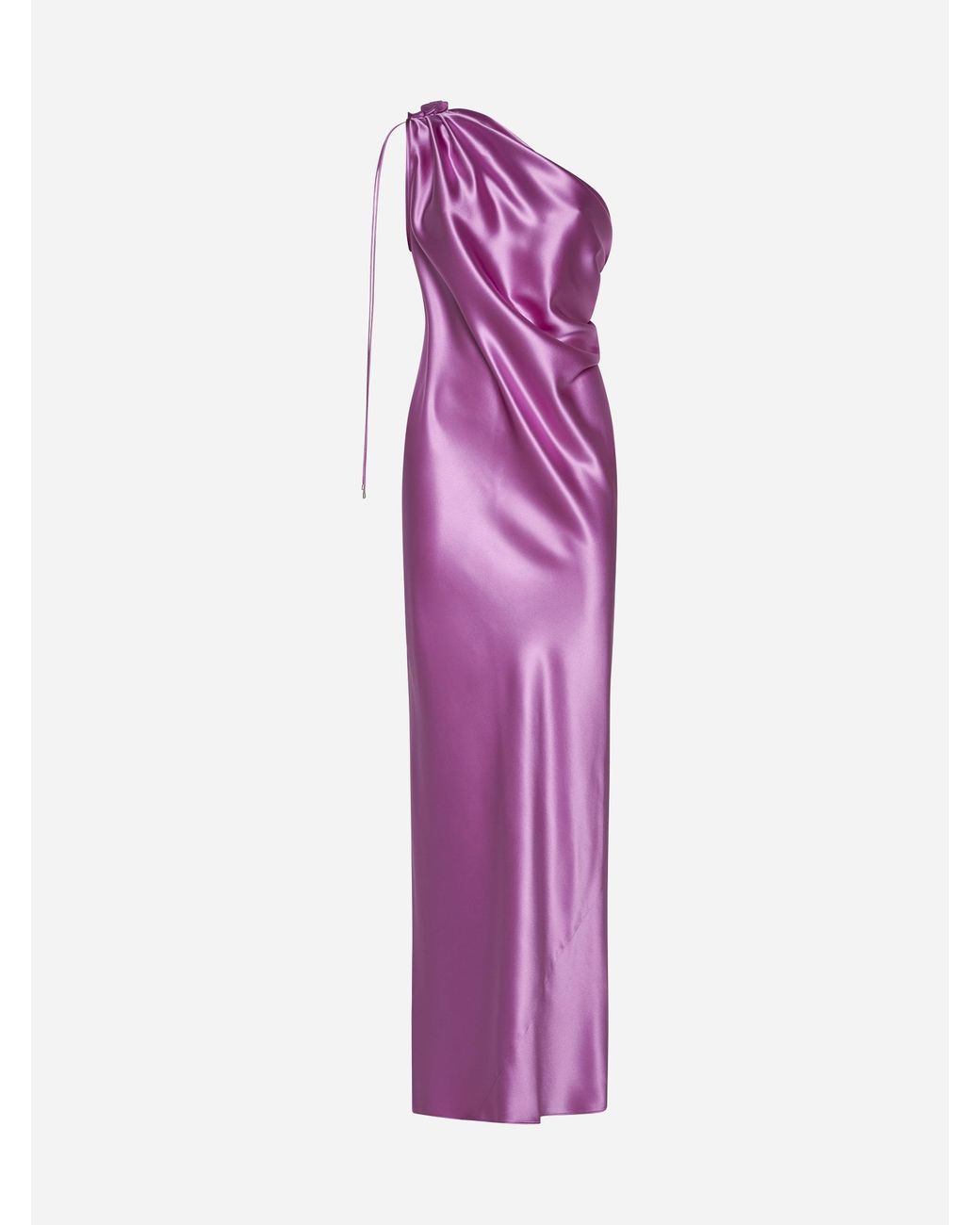 ワンピース Max Mara One-shoulder long dress Max Mara Opera Silk One-shoulder Long Dress in Purple | Lyst