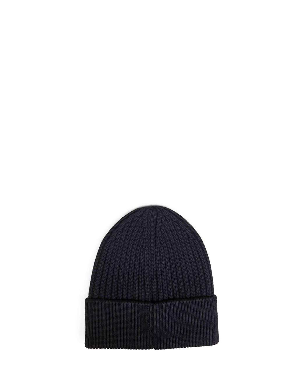 Moncler Blue Wool Beanie With Logo Patch for men
