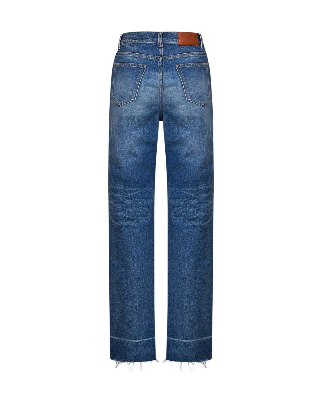 Chloé Blue Dark Cobalt Denim High-Rise Straight-Leg Jeans
