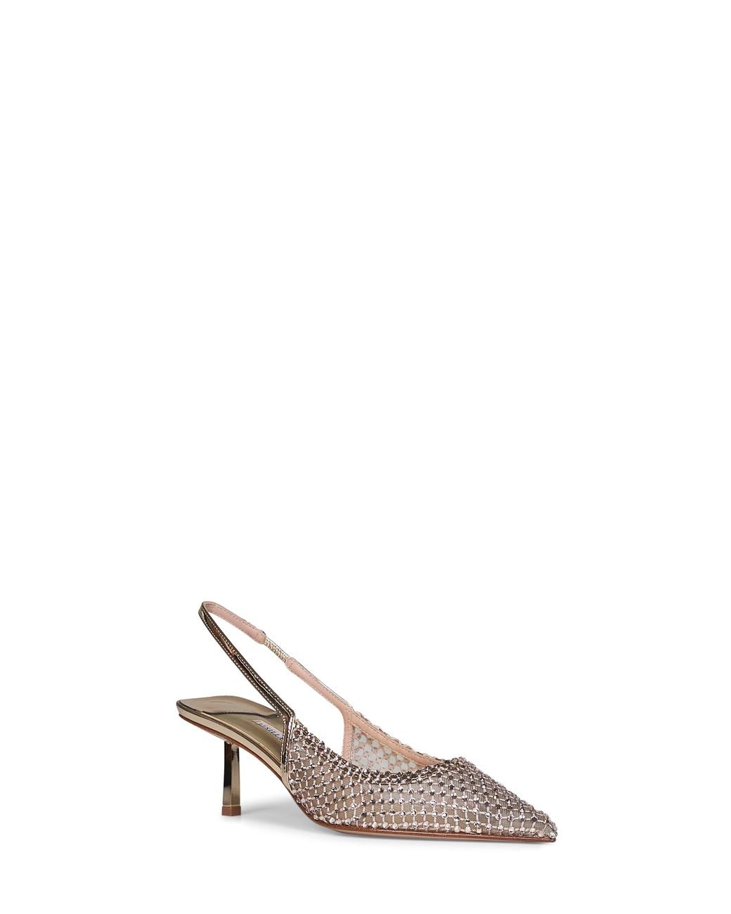 Le Silla White Platinum Gilda 60 Mm Jewelled Slingbacks