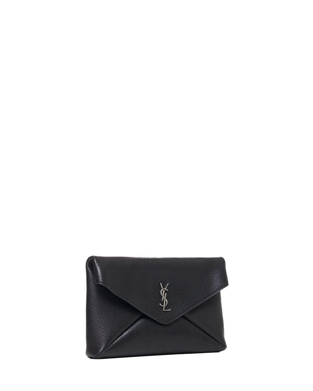 Saint Laurent White Ysl Large Pouch for men