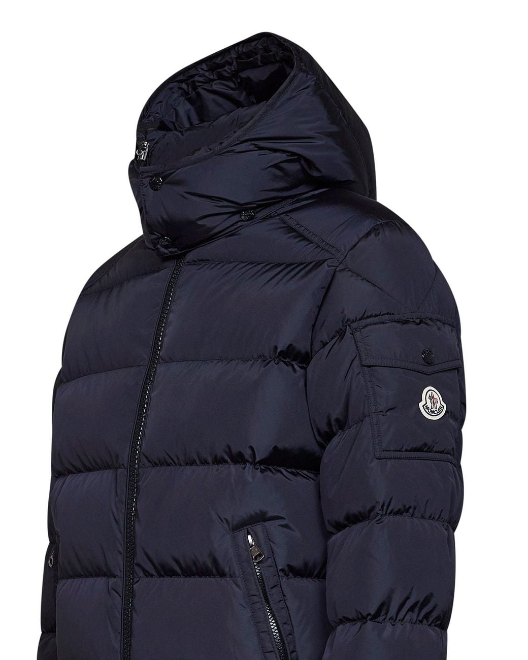 Moncler Blue Maya Matte Short Hooded Down Jacket for men
