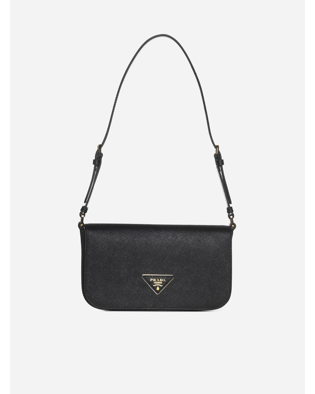 Prada Saffiano Leather Shoulder Bag in White Lyst