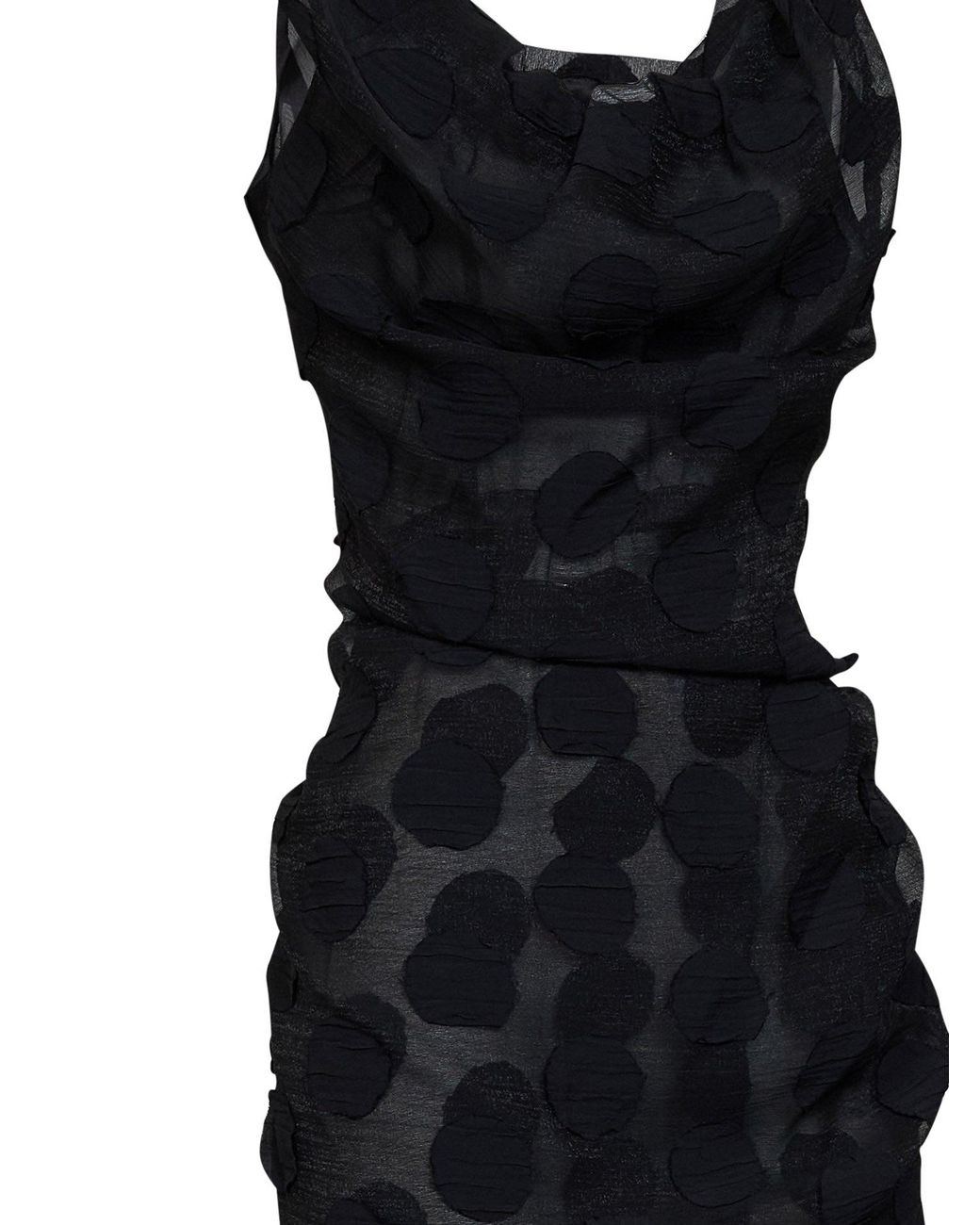 Vivienne Westwood Black Polka Dot Crepe Ginnie Frill Midi Dress