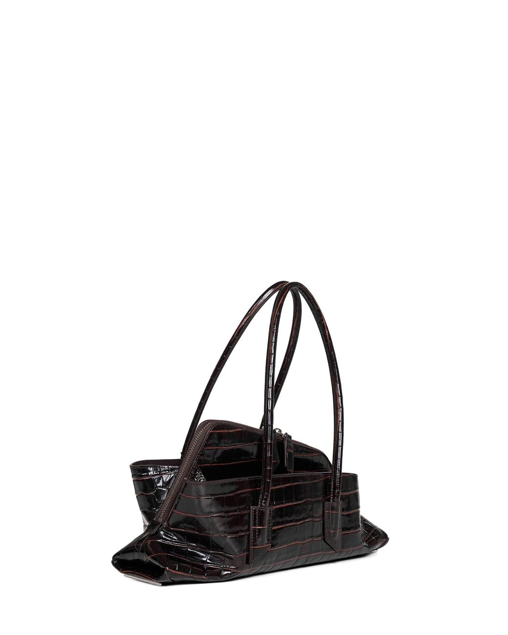 The Attico Black Coffee "La Passeggiata Small" Top Handle Bag