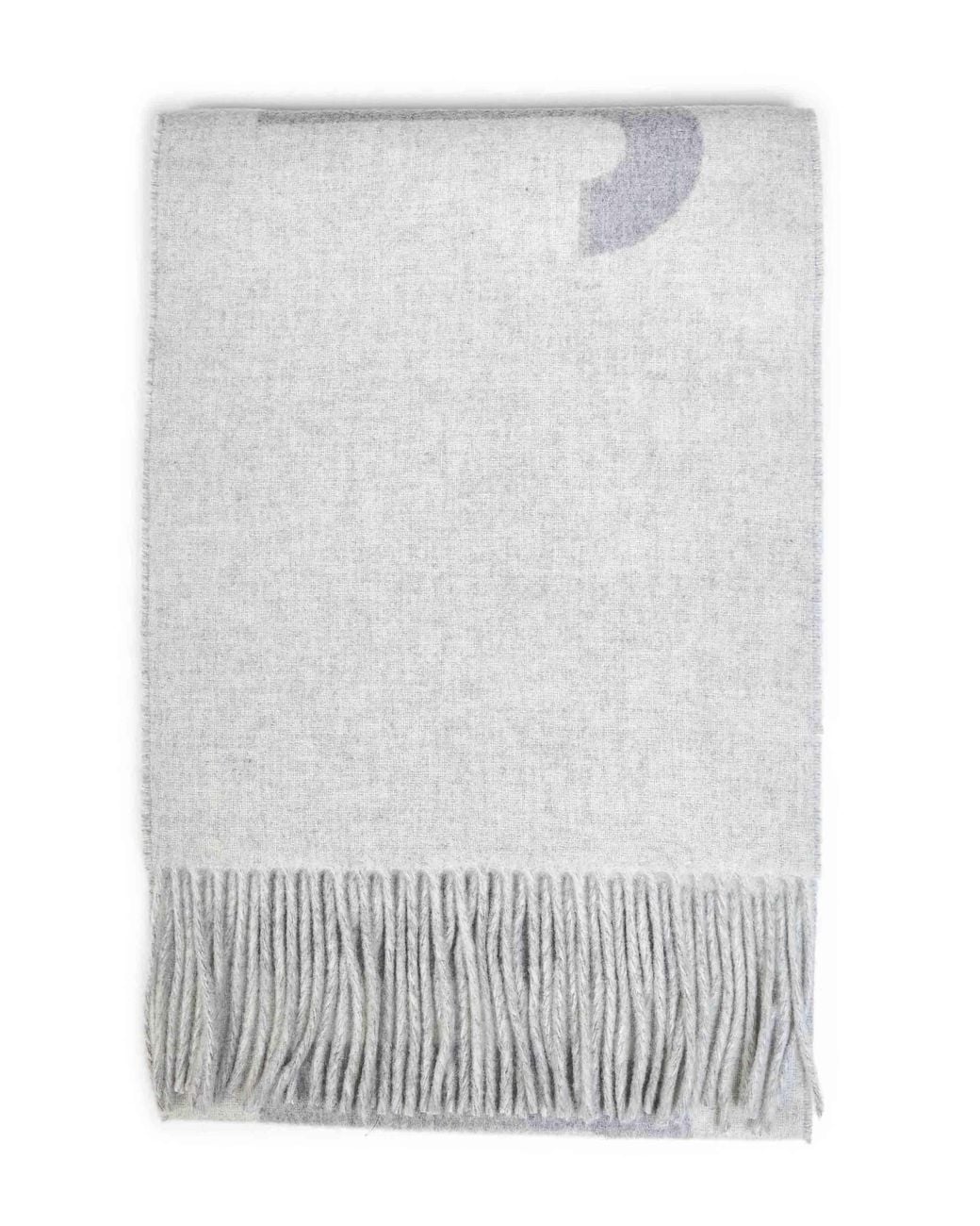 Jacquemus White Wool The Fringe Logo Scarf for men