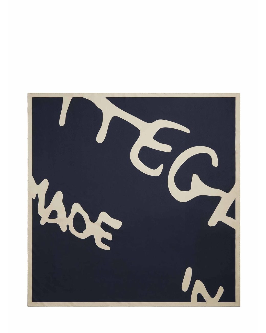 Bottega Veneta Blue Midnight Silk Scarf With Graphic Print