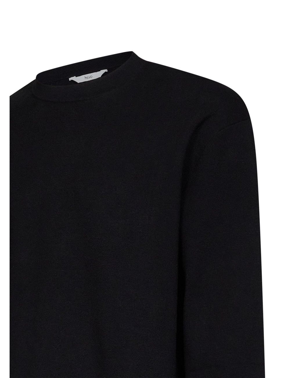 Hevò Black Compact Viscose-Blend Knit Fiumara Sweater for men