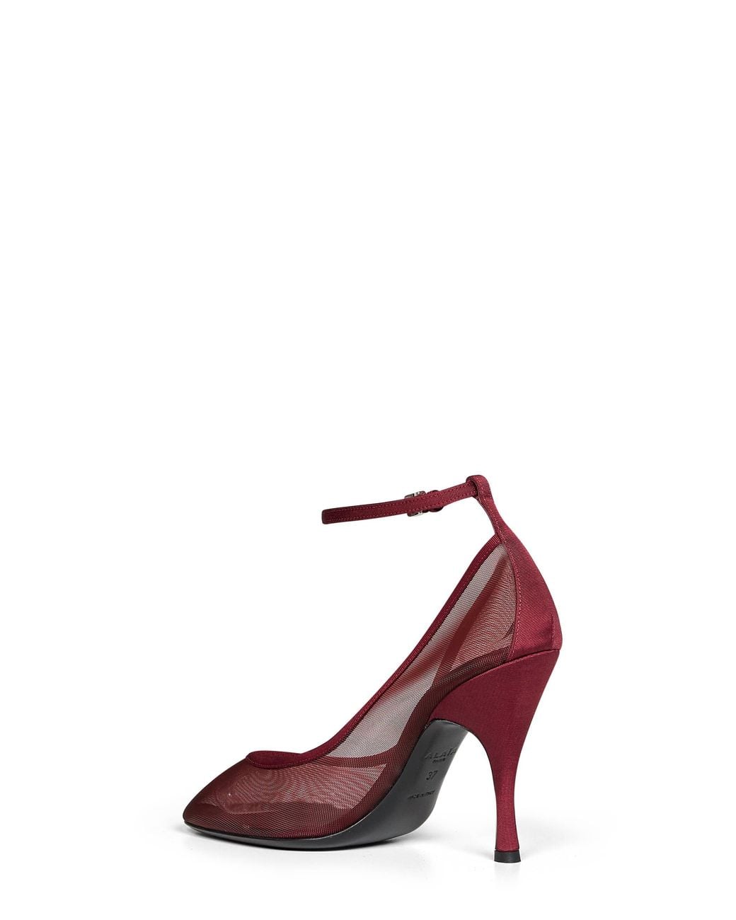 Alaïa Pink Burgundy Mesh Strappy Pumps