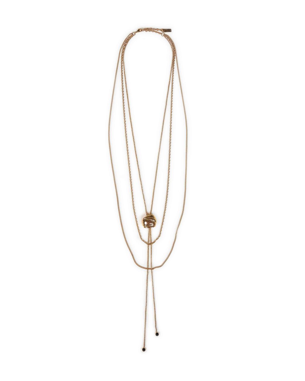 Chloé White Metal Long Multi-Chain Necklace