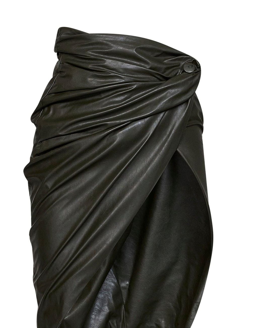DIESEL Black O-Dasli Draped Midi Skirt With Slit