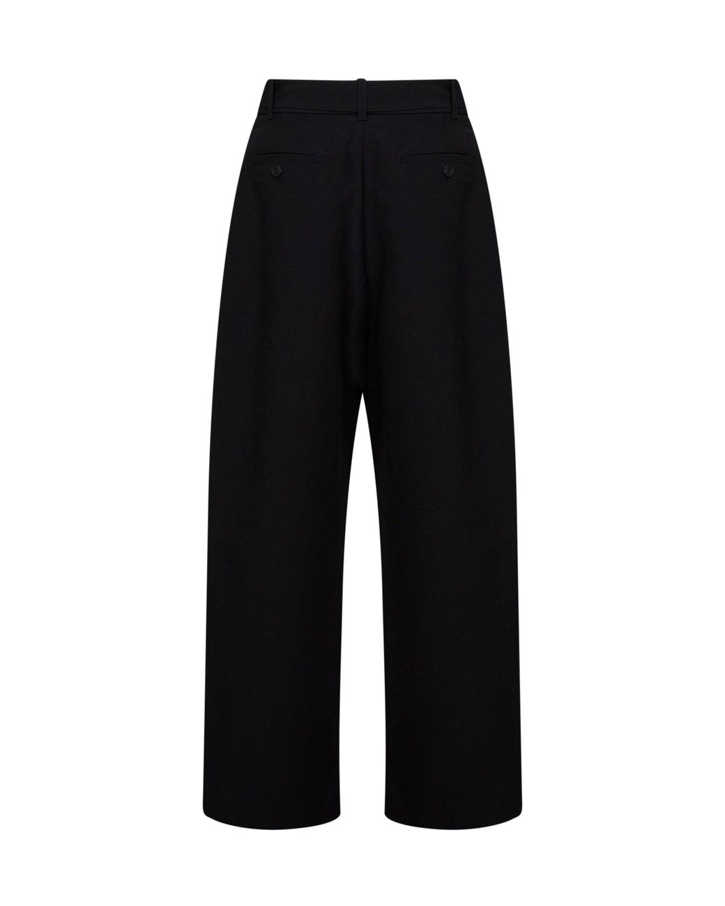 Studio Nicholson Black Wool-Blend Chatto Curved-Leg Belted Trousers