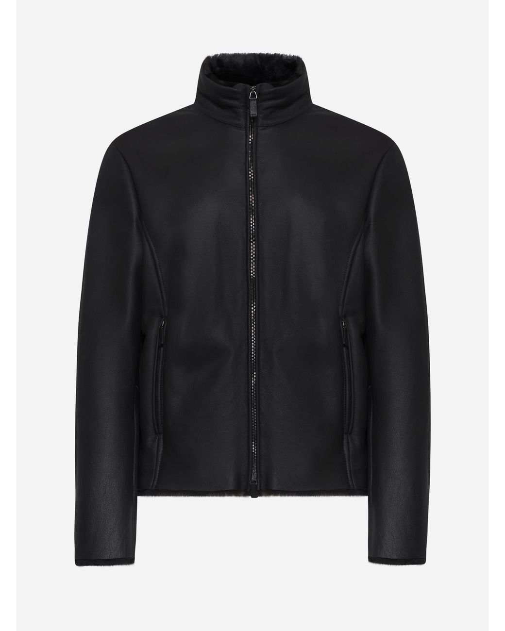 GIORGIO ARMANIマトンレザージャケット Leather jacket in black - Giorgio Armani | Mytheresa