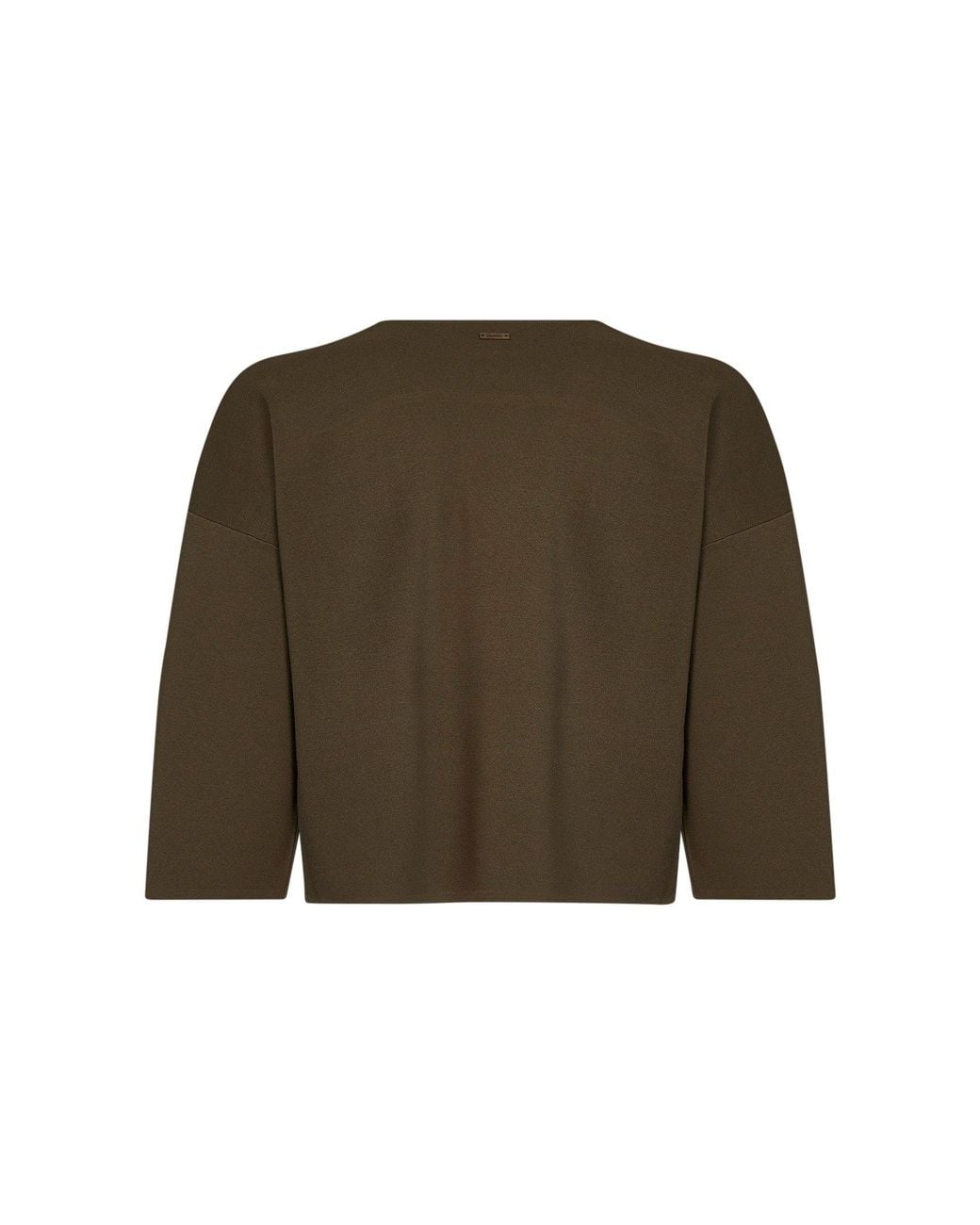 Max Mara Green Khaki Viscose Crepe Mxmformo Top With Slits
