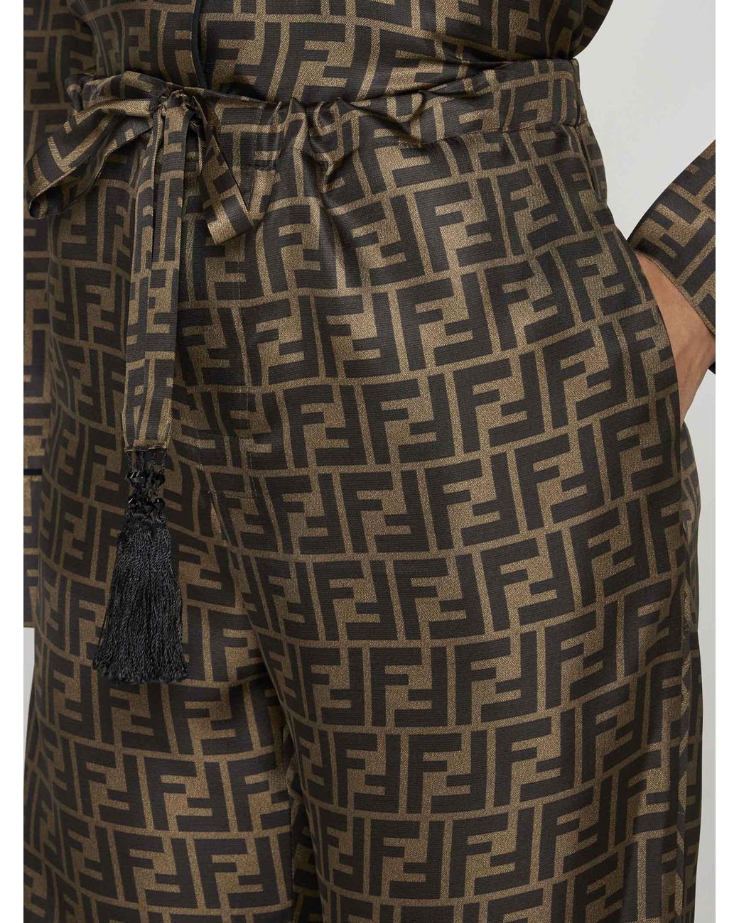 パンツ FENDI PATCHWORK PRINT SILK PANTS Pants Silk Multicolor | Fendi