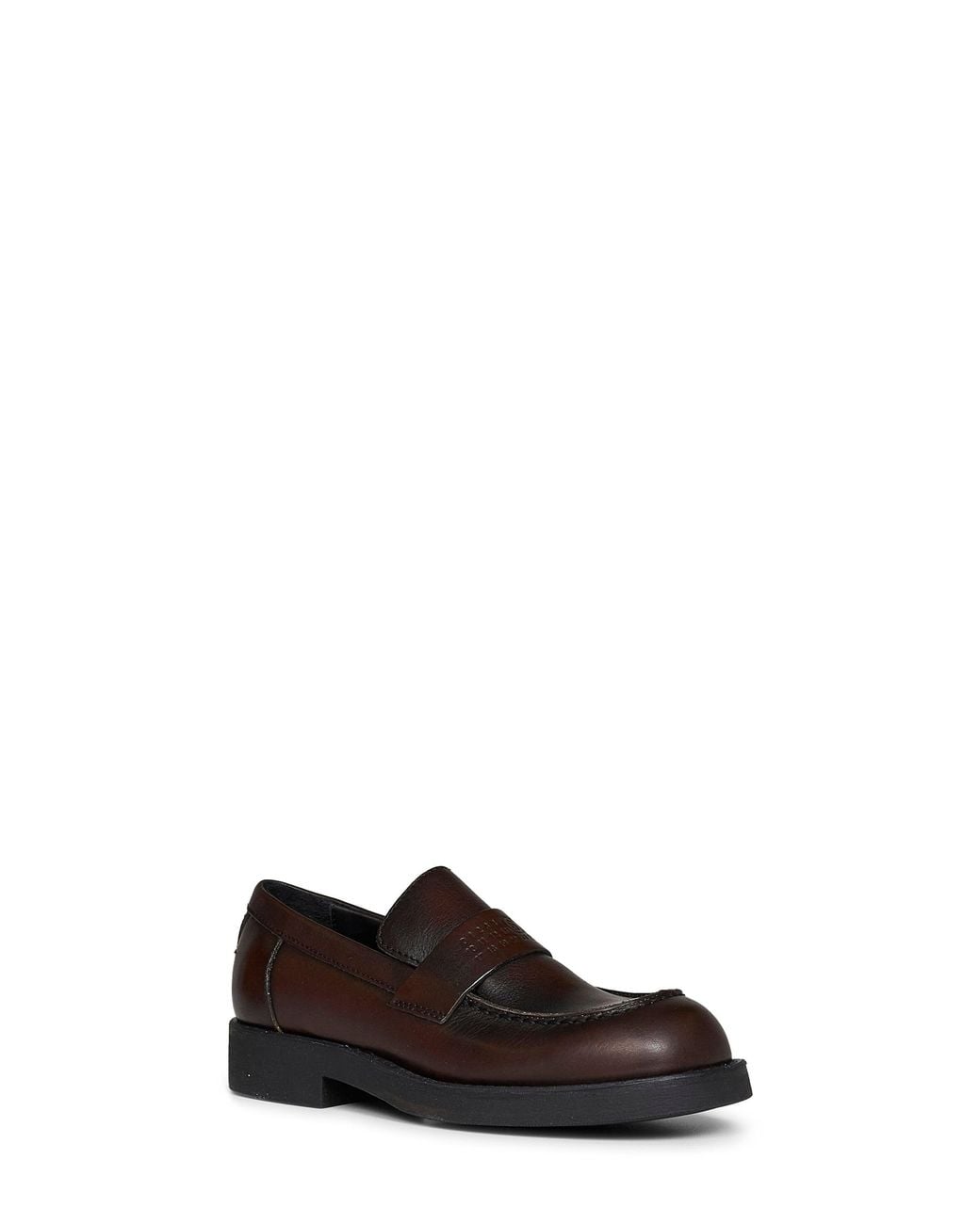 MM6 by Maison Margiela White Cappuccino Leather Urban Biker Loafers