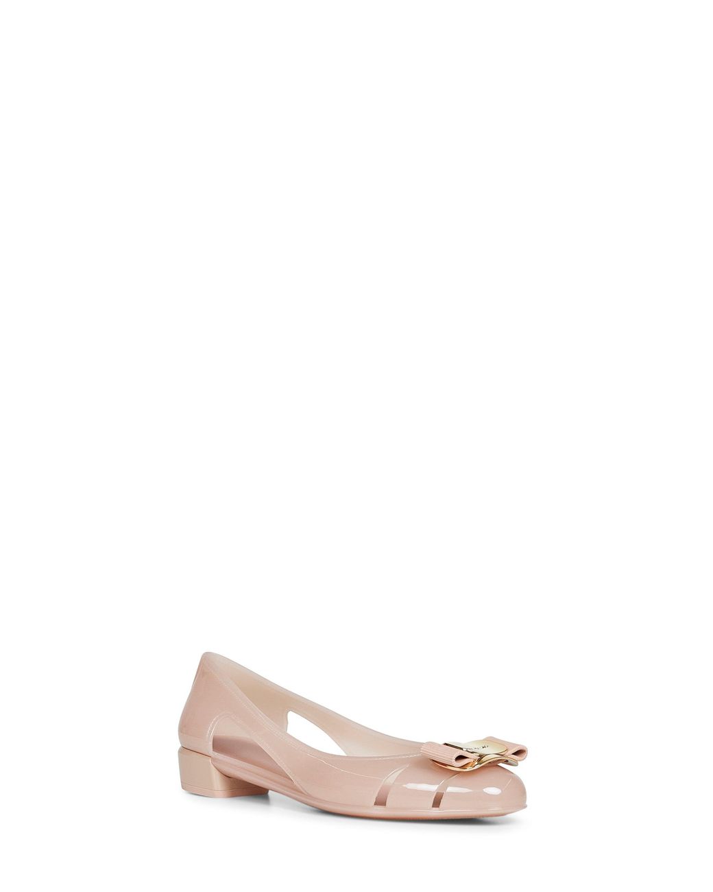 Ferragamo Pink Dusty Rubber Nara Jelly Ballet Flats