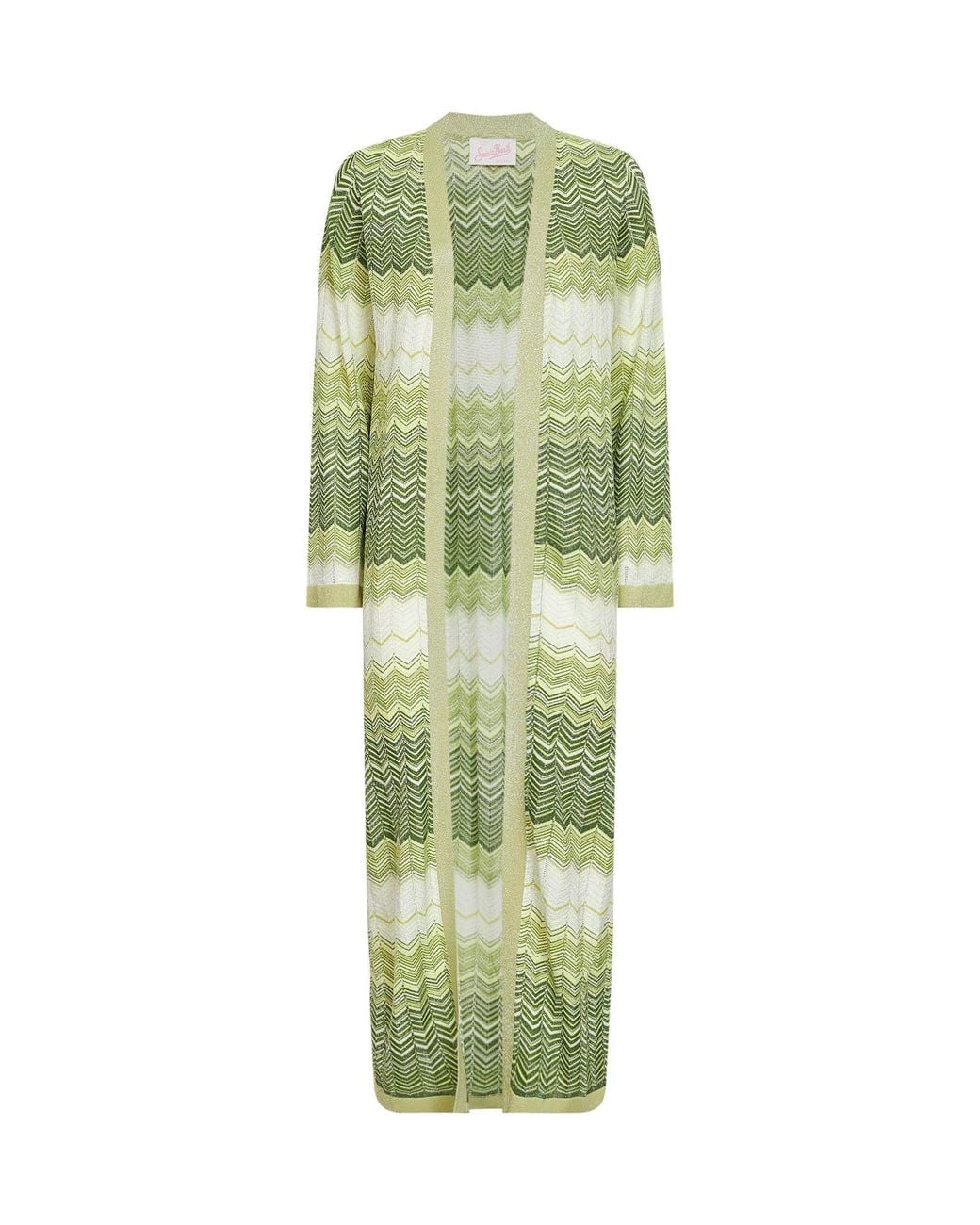 Mc2 Saint Barth Green Long Cardigan Tonia Lurex