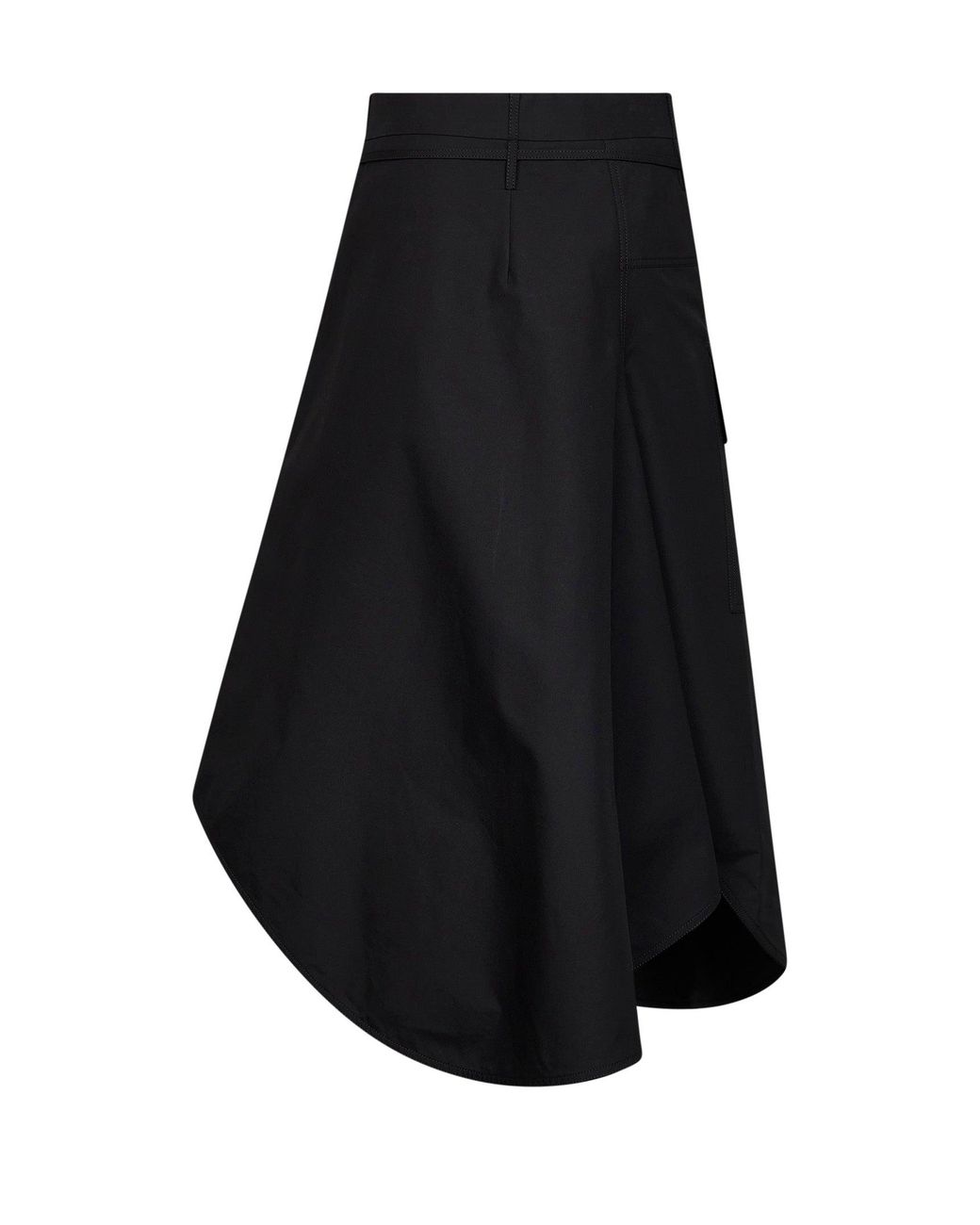 Bottega Veneta Black Long Asymmetric Cotton Skirt