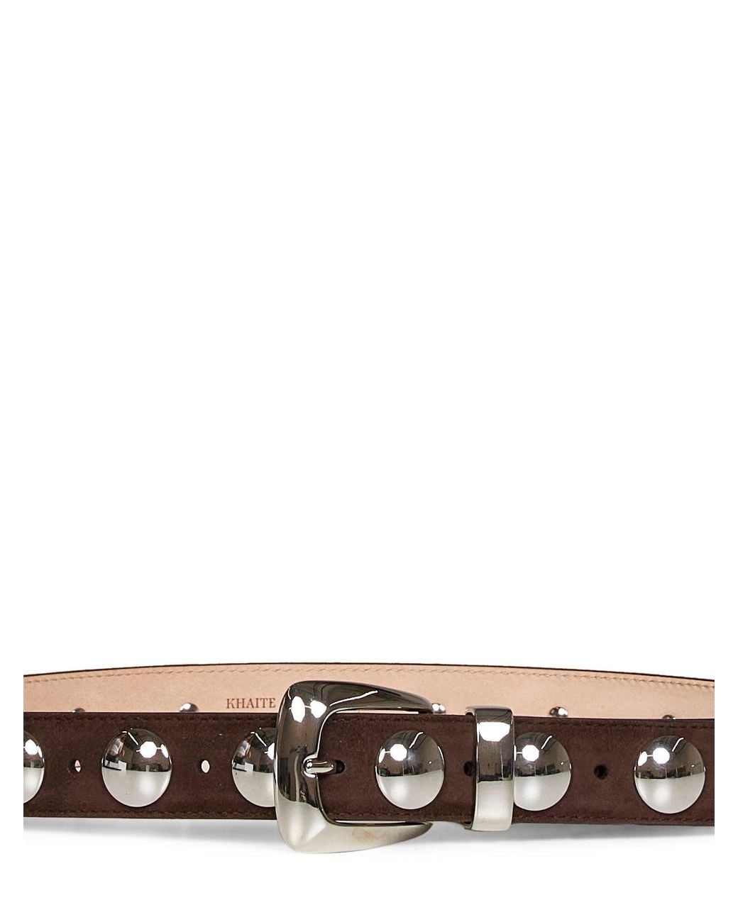 Khaite White Coffee Suede Benny Belt