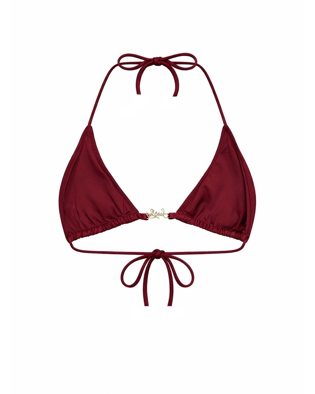 Mc2 Saint Barth Red Triangle Bikini Top Leah Plate Lycra