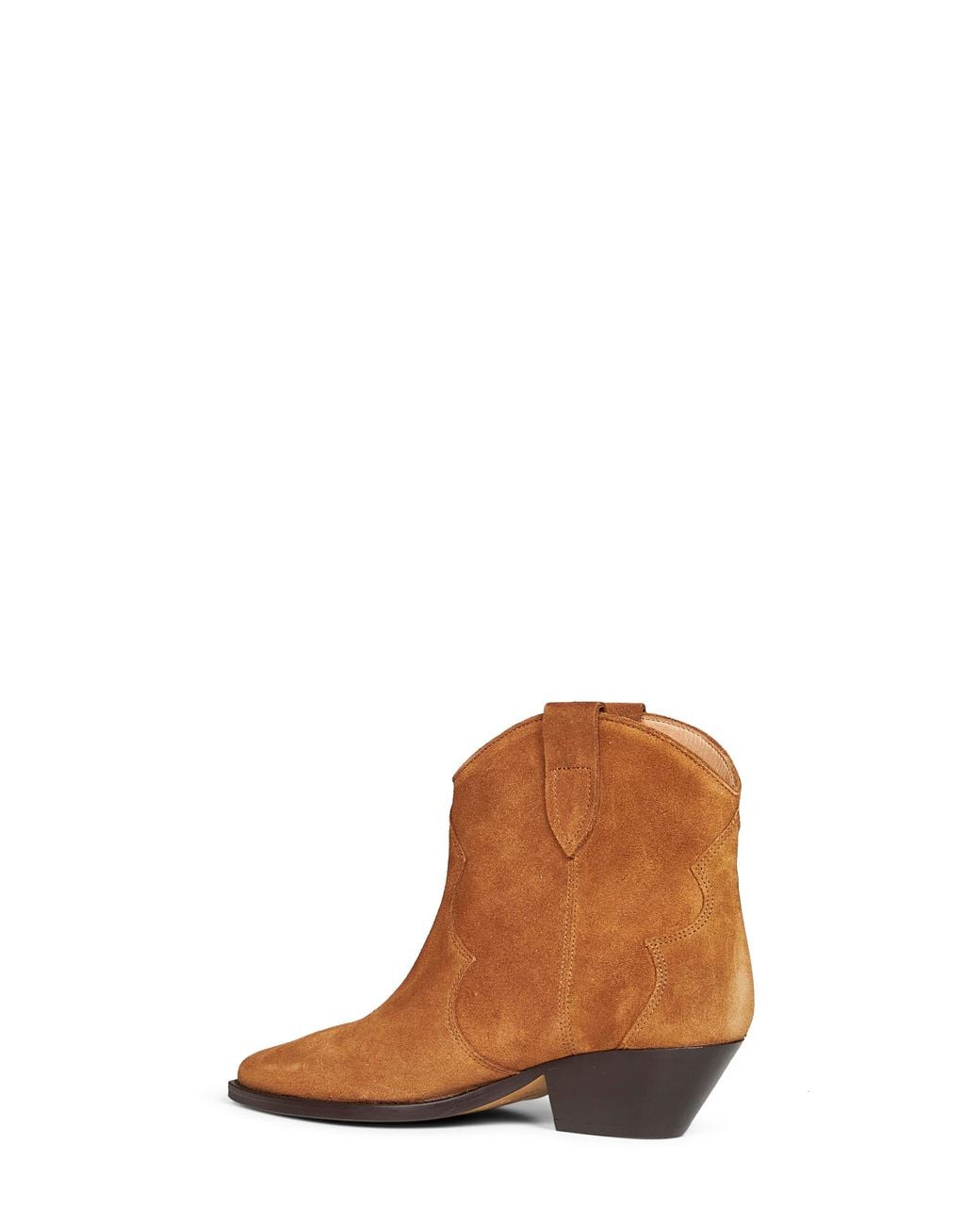 Isabel Marant Brown Cognac Suede Dewina Western Ankle Boots