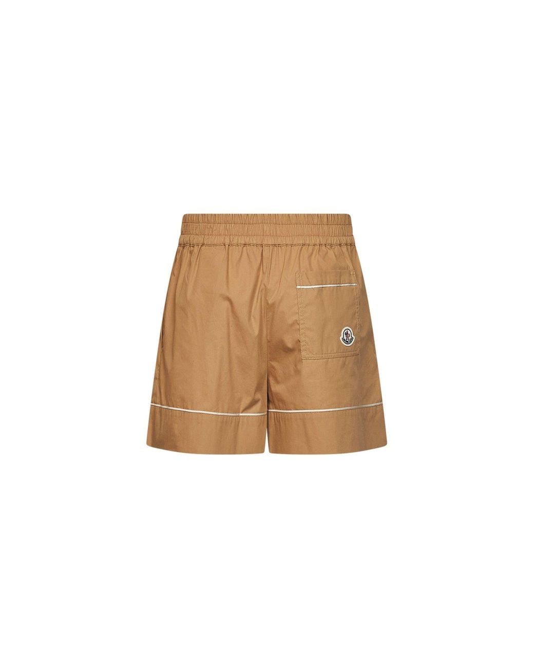Moncler Natural Cotton Blend Tailored Shorts