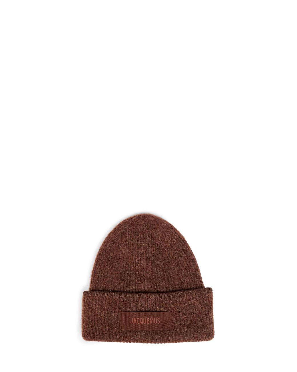 Jacquemus Brown Ribbed Knit The Gros Grain Beanie for men