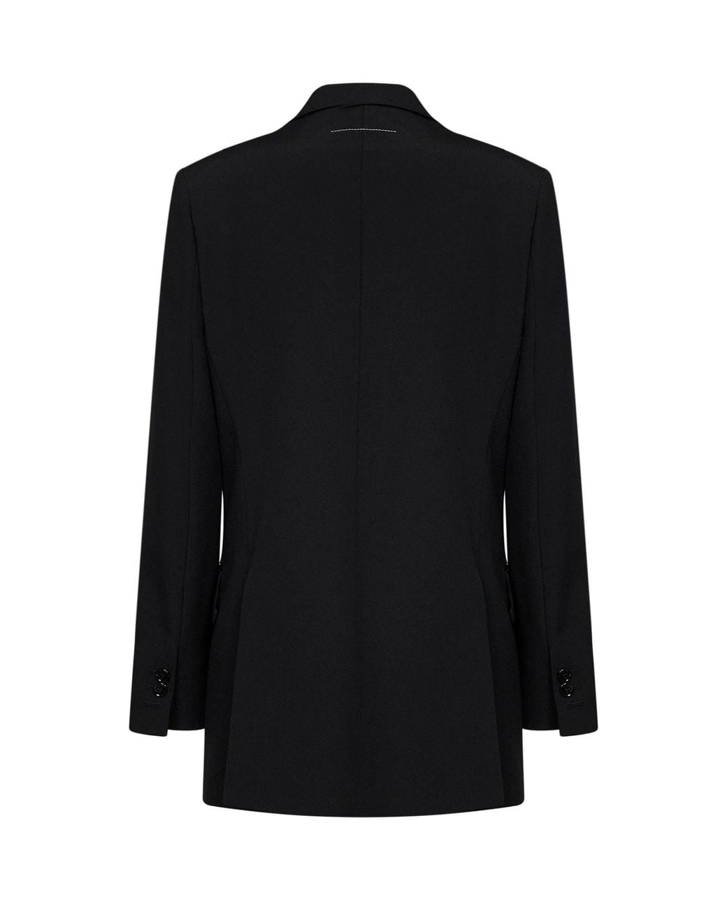 MM6 by Maison Margiela Black Wool Blend Double-Breasted Blazer