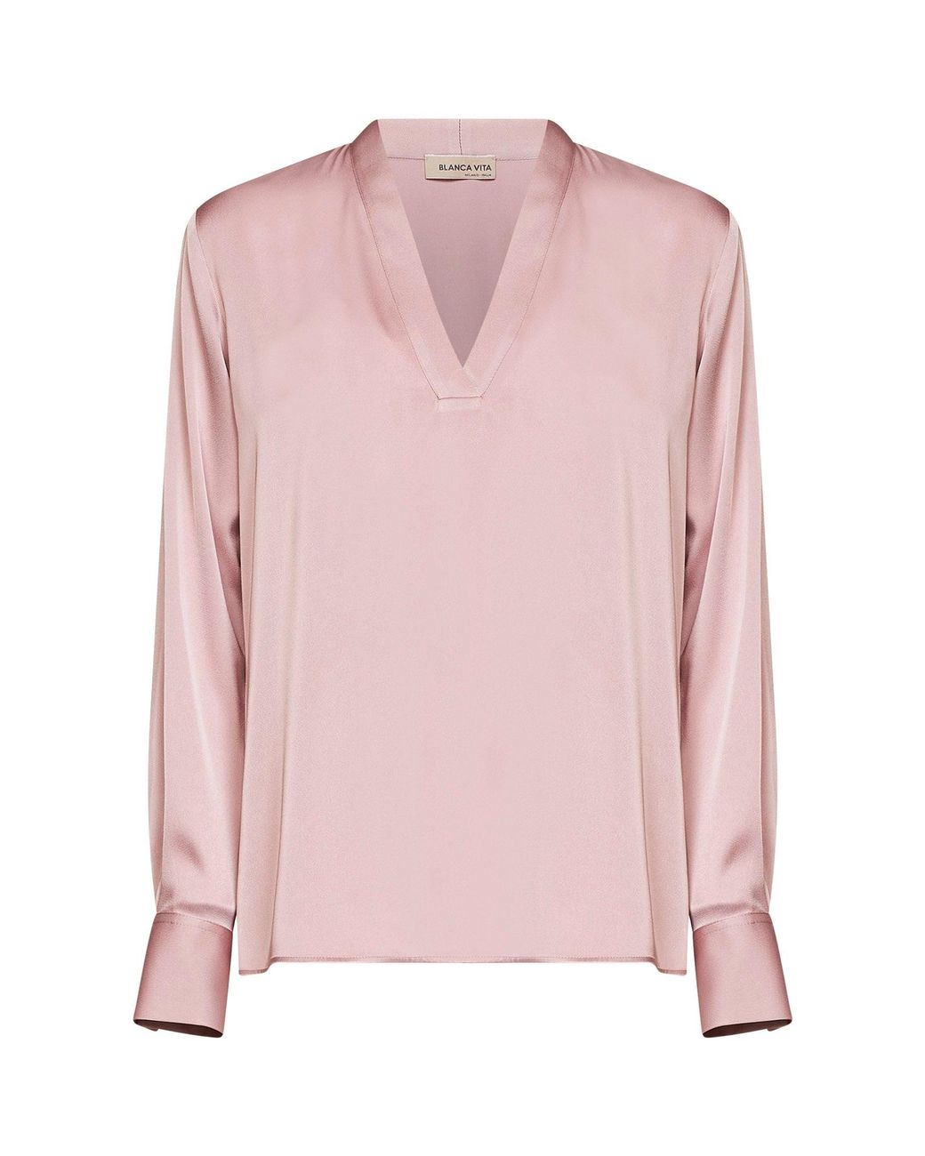 Blanca Vita Pink Amethyst Envers Satin Begma Blouse