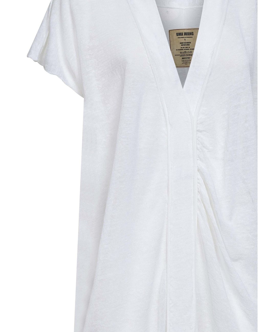 Uma Wang White Linen Blend Knit Long Dress