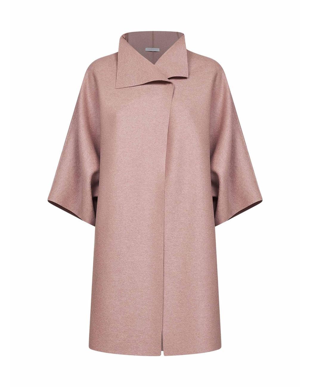 Harris Wharf London Pink Rose Felted Wool Kimono Mantle