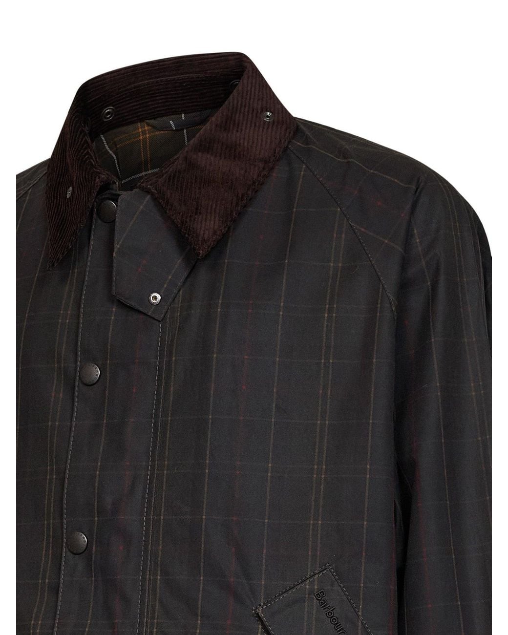 Barbour Black Tartan Transport Waxed Jacket for men